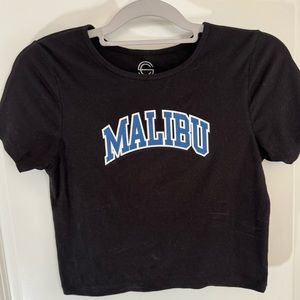 Black and Blue “ Malibu “ Cropped Shirt